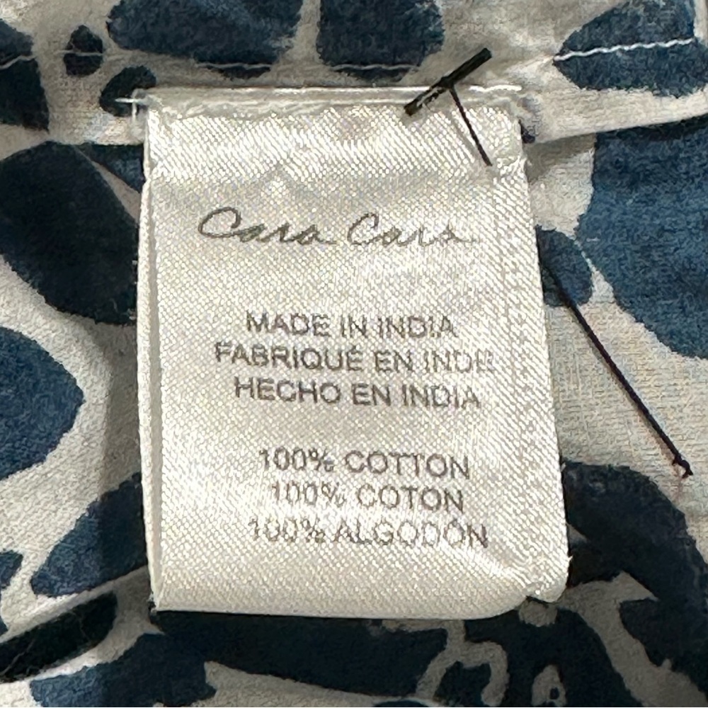 Cara Cara Women’s Size L Indigo Blue White Block Print Harbour Island Maxi Dress - Picture 9 of 9